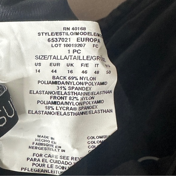 NEW Miraclesuit Rock Solid Europa One-Piece Swimsuit Black 14 - Picture 4 of 7